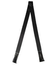 Dolce & Gabbana Men Black Satin Silk Fringed Neck Shawl Scarf