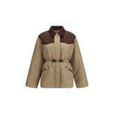 Versace Beige Nylon Full-Length Jacket