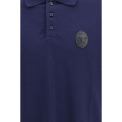 Versace Blue Cotton Polo Shirt