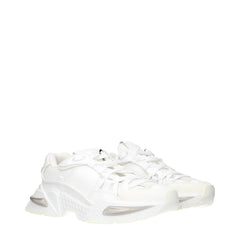 Dolce & Gabbana White Fabric Athletic Sneakers