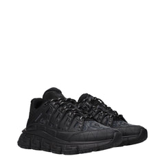 Versace Black Fabric Athletic Sneakers