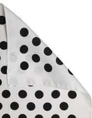 Dolce & Gabbana White Black Polka Dot Square Foulard Scarf