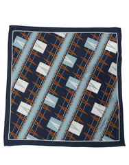 Dolce & Gabbana Navy Blue Abstract Square Pocket Foulard Scarf