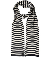Dolce & Gabbana Black White Stripes Silk Knitted Shawl Scarf