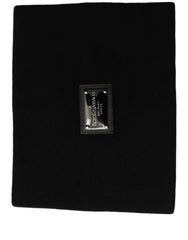Dolce & Gabbana Black Cashmere Logo Plaque Neck Warmer Scarf