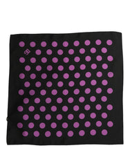 Dolce & Gabbana Purple Black Polka Dot Square Foulard Scarf
