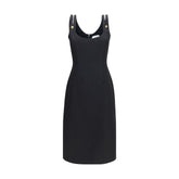Versace Black Wool Oves Aries Cocktail Dress