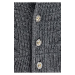 Versace Gray Wool Oves Aries Cardigan