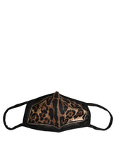 Dolce & Gabbana Brown Black Leopard Print Elastic Ear Strap Face Mask