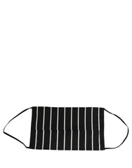 Dolce & Gabbana Black White Pinstripe Pleated Elastic Ear Strap Face Mask