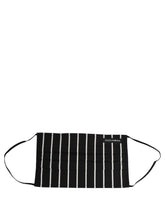 Dolce & Gabbana Black White Pinstripe Pleated Elastic Ear Strap Face Mask