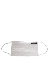 Dolce & Gabbana White Satin Silk Pleated Elastic Ear Strap Face Mask