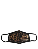 Dolce & Gabbana Brown Black Leopard Print Elastic Ear Strap Face Mask
