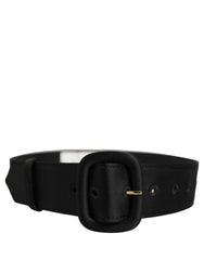 Dolce & Gabbana Black Wide Fabric Oval Buckle Cintura Belt