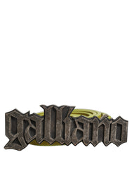 Dolce & Gabbana Yellow Waxed Leather Rustic Silver Logo Buckle Belt