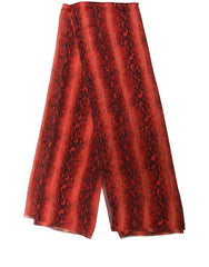 Dolce & Gabbana Red Black Printed Silk Sheer Foulard Scarf