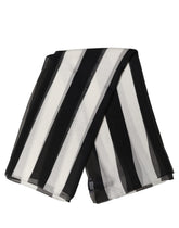 Dolce & Gabbana Black White Stripe Silk Square Foulard Scarf