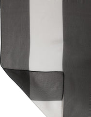 Dolce & Gabbana Black White Stripe Silk Shawl Stole Scarf