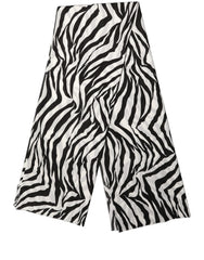 Dolce & Gabbana Black White Zebra Cotton Lace Stole Scarf