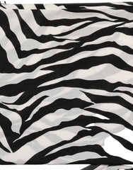 Dolce & Gabbana Black White Zebra Cotton Lace Stole Scarf