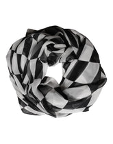 Dolce & Gabbana White Black Checkered Silk Foulard Scarf
