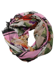 Dolce & Gabbana Multicolor Floral Cashmere Foulard Scarf