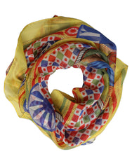 Dolce & Gabbana Multicolor Silk Carretto Foulard Scarf