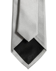 Dolce & Gabbana Gray Satin 100% Silk Adjustable Tied Men Necktie Tie