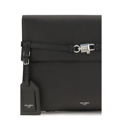 Dolce & Gabbana Black Calf Leather Bos Taurus Shoulder Bag