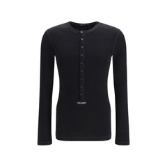 Dolce & Gabbana Black Cotton Long Sleeve T-Shirt