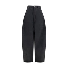 Balenciaga Black Cotton Casual Pants