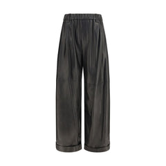 Brunello Cucinelli Black Leather Pants