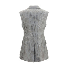 Brunello Cucinelli Gray Wool Oves Aries Sleeveless Jacket
