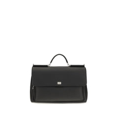Dolce & Gabbana Black Calf Leather Bos Taurus Handbag