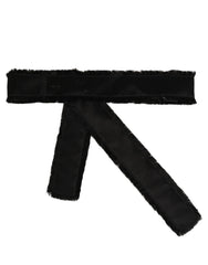 Dolce & Gabbana Black Velvet Wrap Around Tie Cintura Belt