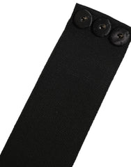 Dolce & Gabbana Black Cotton Wrap Around Tie Cintura Belt