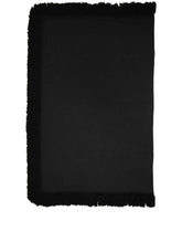 Dolce & Gabbana Black Wool Knitted Fringed Warmer Shawl Scarf