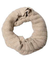 Dolce & Gabbana Light Beige Ribbed Knit Neck Warmer Scarf