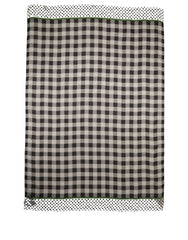 Dolce & Gabbana Black White Napoli Modal Check Shawl Scarf