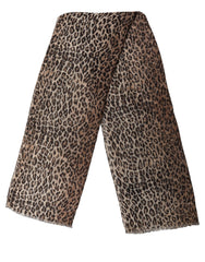 Dolce & Gabbana Brown Leopard Cashmere Shawl Stole Scarf