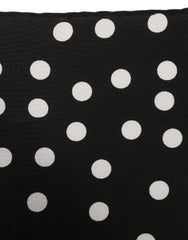 Dolce & Gabbana Black White Polka Dot Square Foulard Scarf