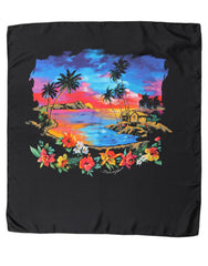 Dolce & Gabbana Black Tropical Sunset Square Foulard Scarf