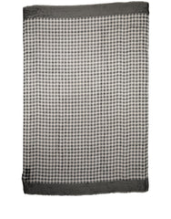 Dolce & Gabbana Black White Napoli Silk Gingham Shawl Scarf