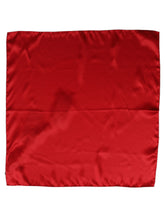 Dolce & Gabbana Red Satin Silk Foulard Handkerchief Scarf