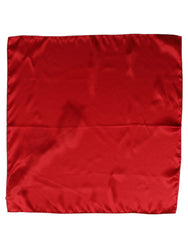 Dolce & Gabbana Red Satin Silk Foulard Handkerchief Scarf