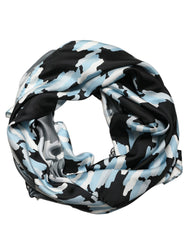 Dolce & Gabbana Black Blue Abstract Silk Shawl Stole Scarf
