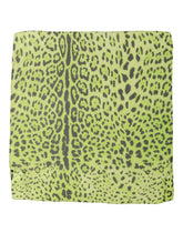 Dolce & Gabbana Green Leopard Print Silk Square Foulard Scarf