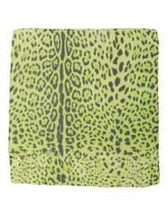 Dolce & Gabbana Green Leopard Print Silk Square Foulard Scarf