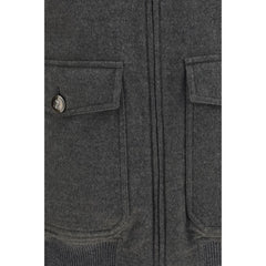Brunello Cucinelli Gray Cashmere Bomber