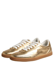Dolce & Gabbana Gold Saint Tropez Low Top Sneakers Shoes